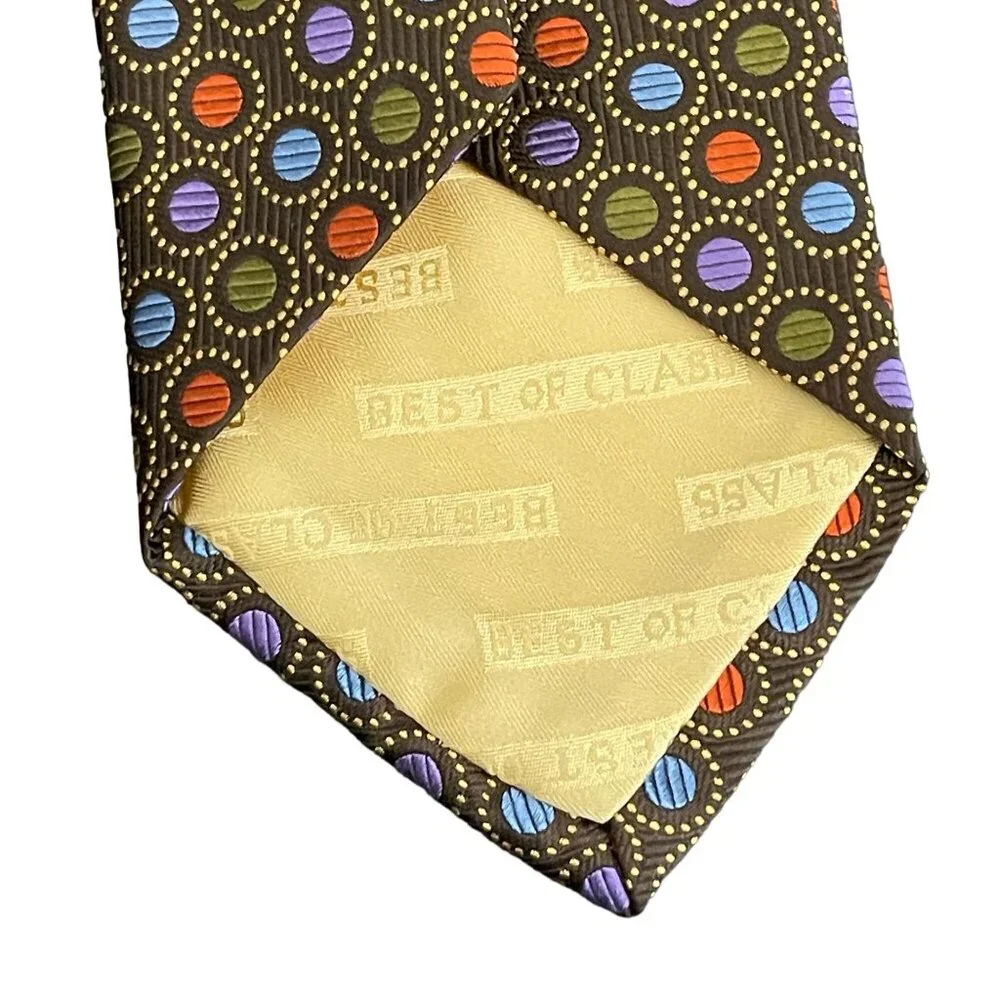 Robert Talbott Best of Class Brown Circle Design Silk Tie